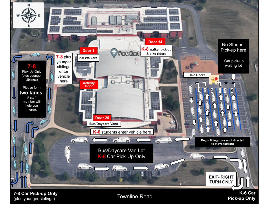 Dismissal map of Park Campus students